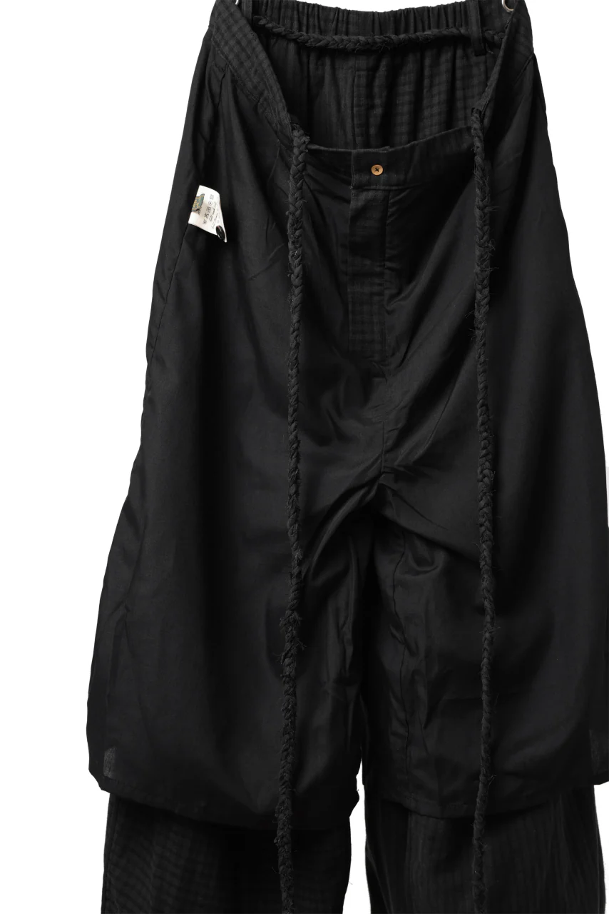 Aleksandr Manamis Wide Pant with Rope Code / CHECK & STRIPE (BLACK) - Image 22