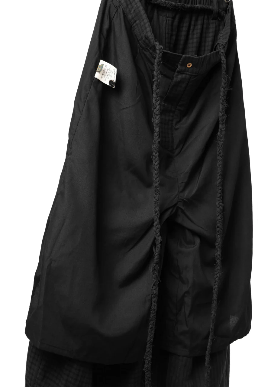Aleksandr Manamis Wide Pant with Rope Code / CHECK & STRIPE (BLACK) - Image 24