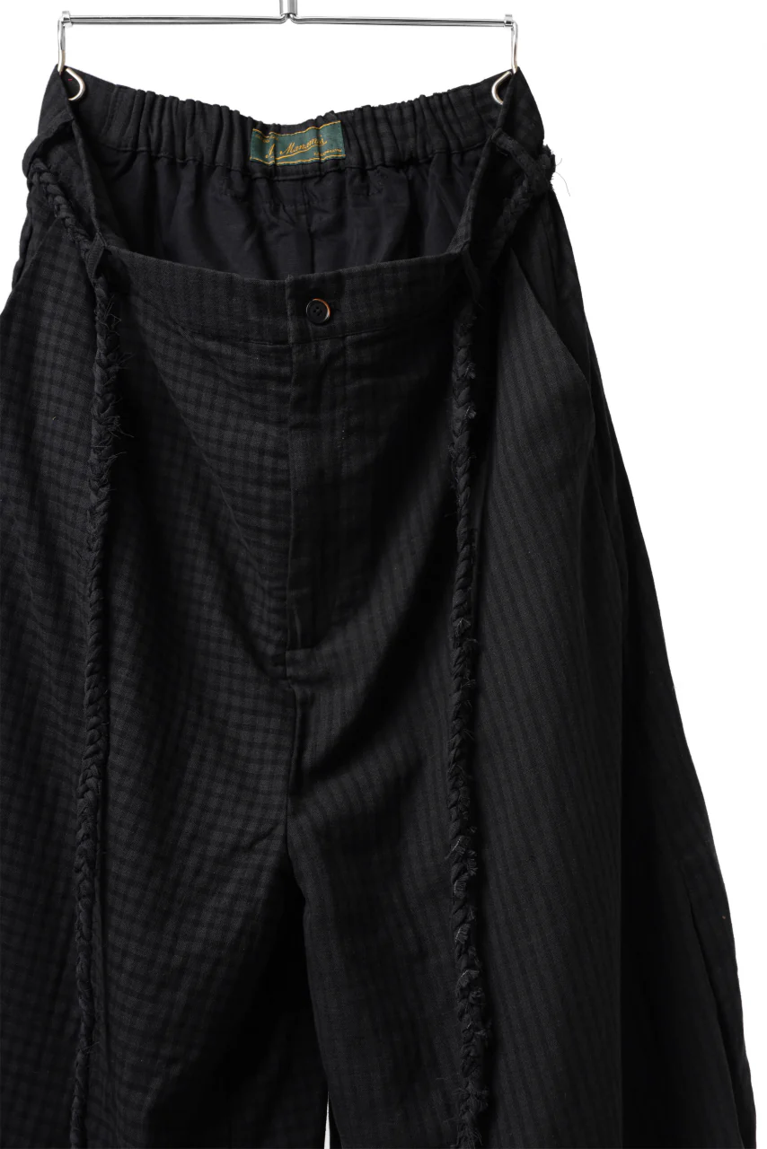 Aleksandr Manamis Wide Pant with Rope Code / CHECK & STRIPE (BLACK) - Image 5