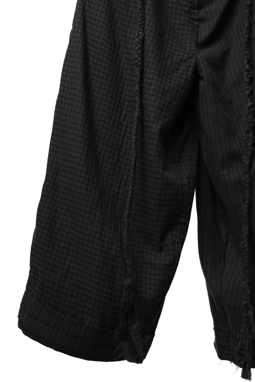 Aleksandr Manamis Wide Pant with Rope Code / CHECK & STRIPE (BLACK) - Image 6