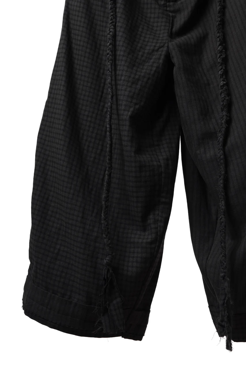 Aleksandr Manamis Wide Pant with Rope Code / CHECK & STRIPE (BLACK) - Image 7