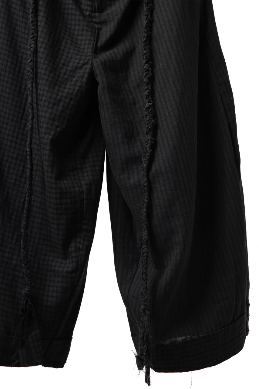 Aleksandr Manamis Wide Pant with Rope Code / CHECK & STRIPE (BLACK) - Image 8
