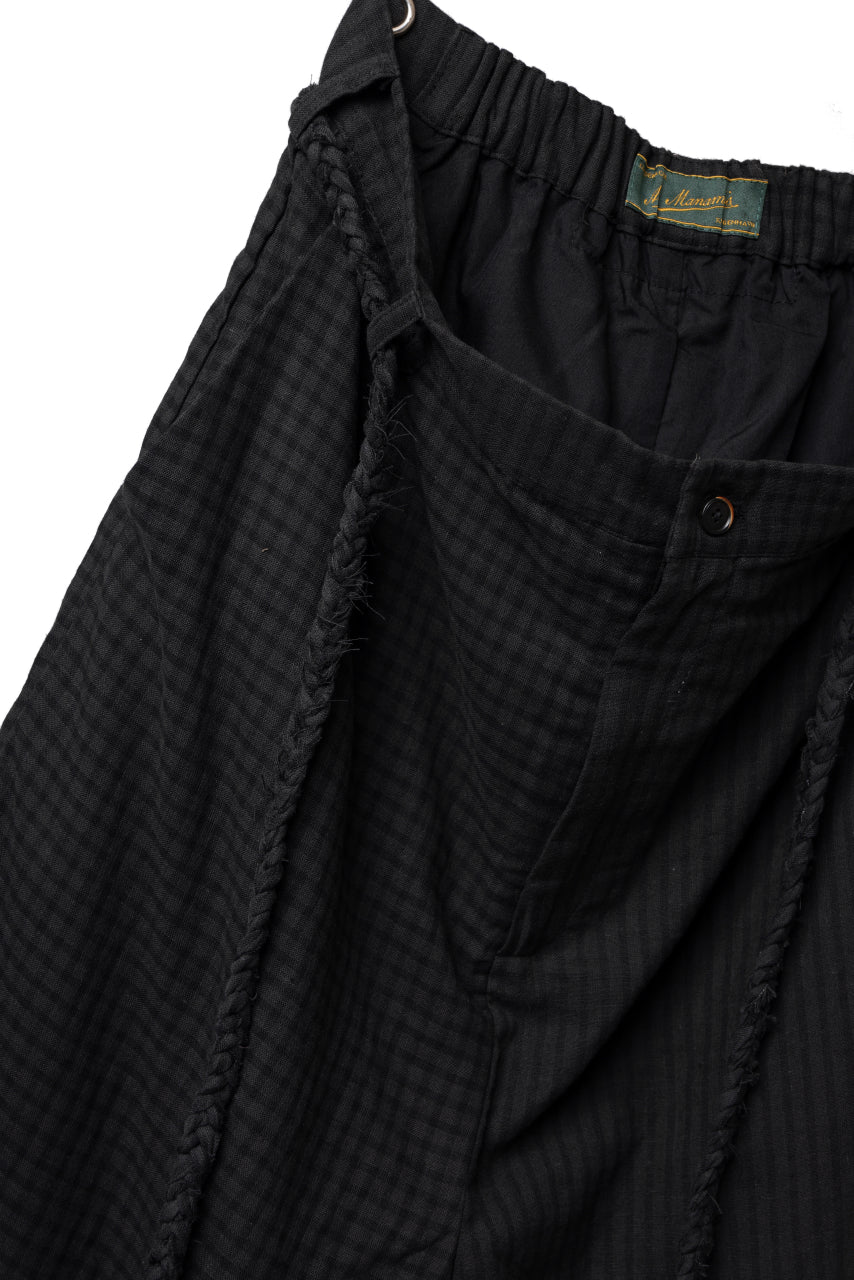 Aleksandr Manamis Wide Pant with Rope Code / CHECK & STRIPE (BLACK) - Image 9