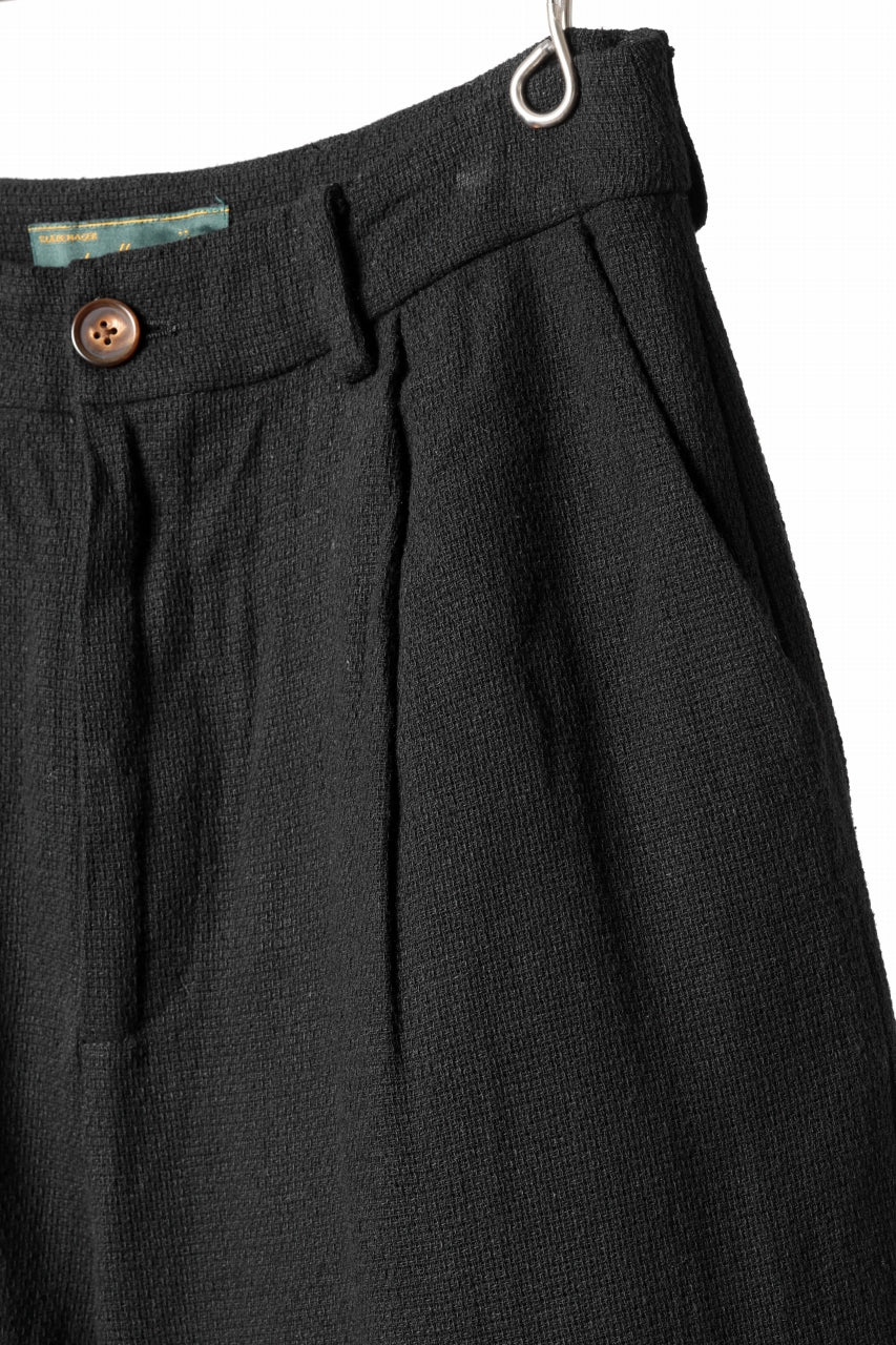 Aleksandr Manamis Wide Tapered Ankle Pant / Mesh Linen (BLACK) - Image 11