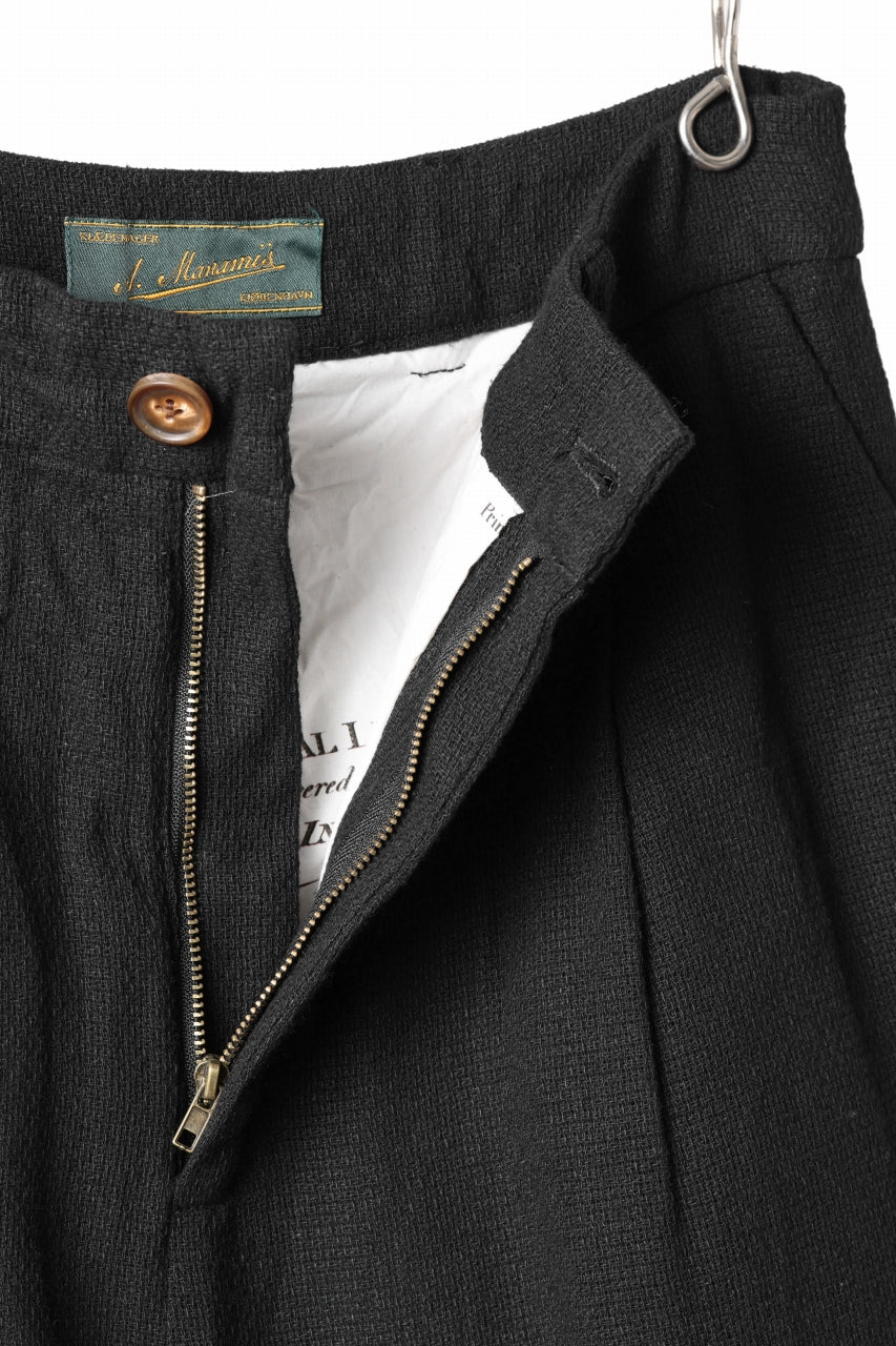 Aleksandr Manamis Wide Tapered Ankle Pant / Mesh Linen (BLACK) - Image 12