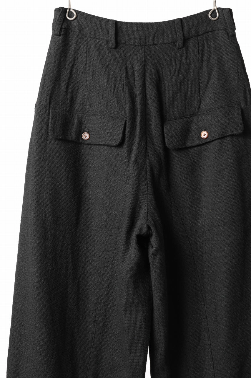 Aleksandr Manamis Wide Tapered Ankle Pant / Mesh Linen (BLACK) - Image 15