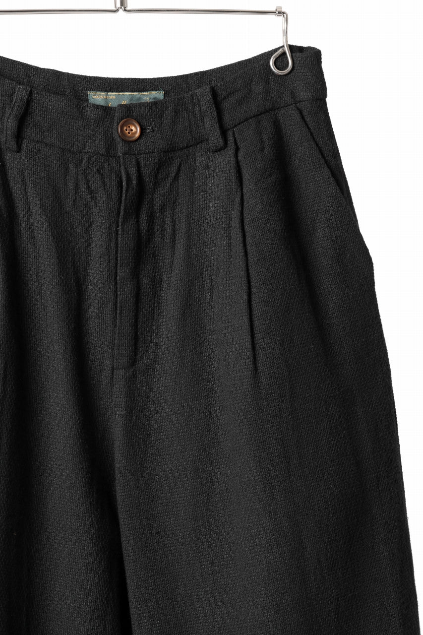 Aleksandr Manamis Wide Tapered Ankle Pant / Mesh Linen (BLACK) - Image 5