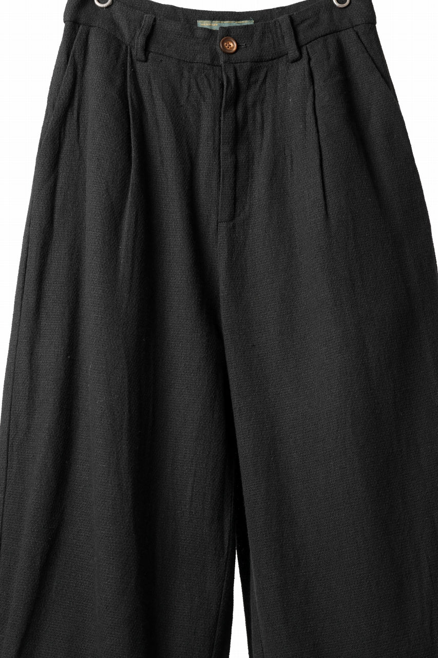Aleksandr Manamis Wide Tapered Ankle Pant / Mesh Linen (BLACK) - Image 6