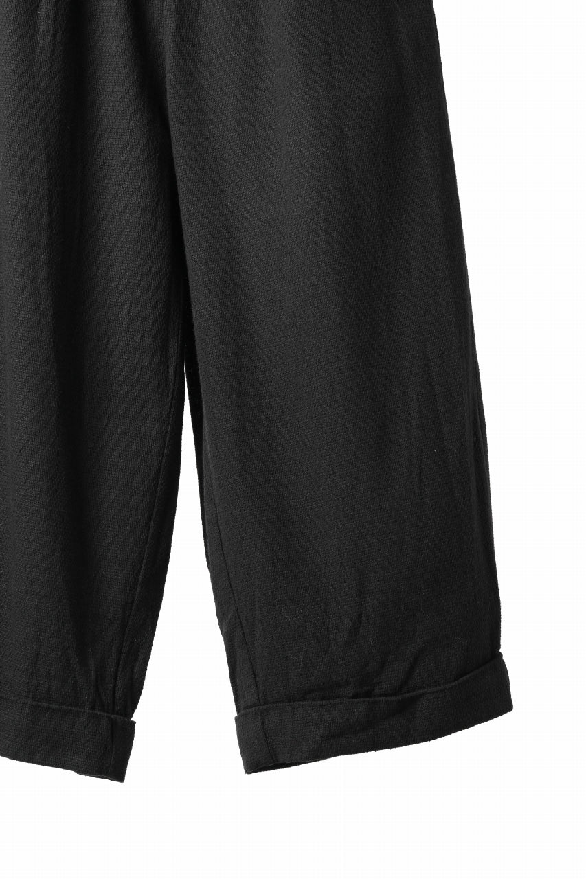 Aleksandr Manamis Wide Tapered Ankle Pant / Mesh Linen (BLACK) - Image 7