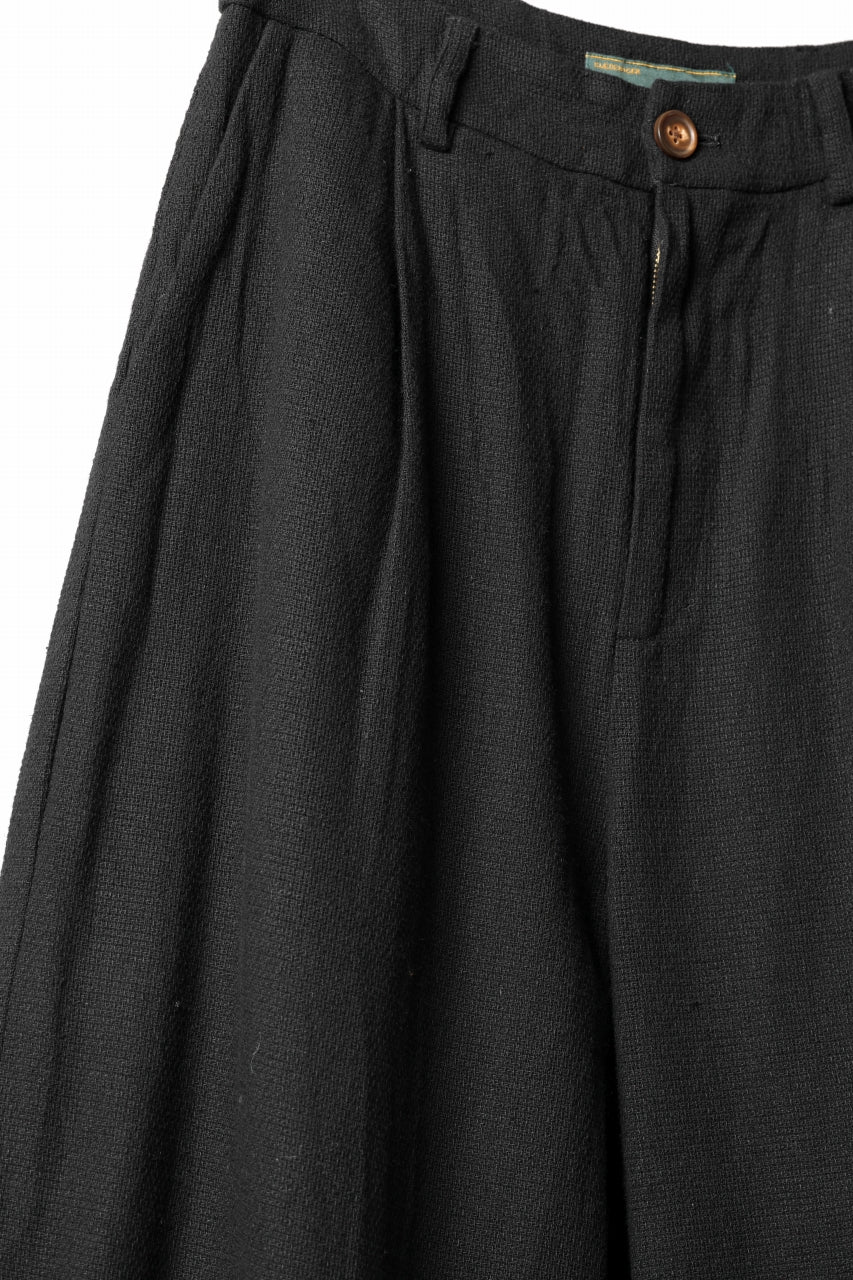 Aleksandr Manamis Wide Tapered Ankle Pant / Mesh Linen (BLACK) - Image 9