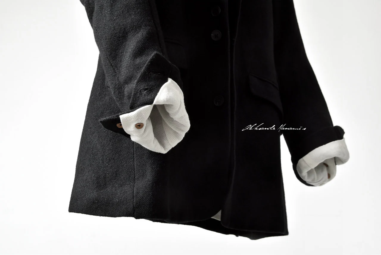 Aleksandr Manamis WOOL/LINEN WOVEN JACKET with ELBOW DETAILS - Image 31