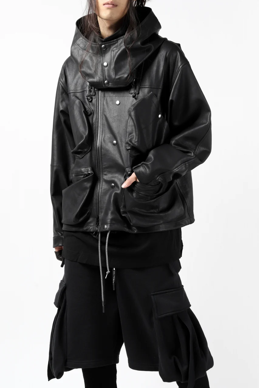 BACKLASH × SEVESKIG MULTIFUNCTION JACKET / GOAT DOUBLEFACE (BLACK) - Image 6