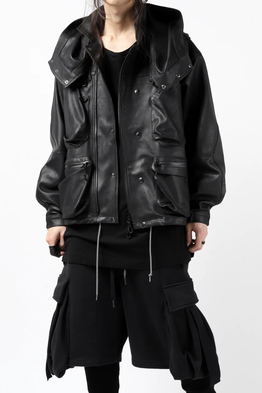 BACKLASH × SEVESKIG MULTIFUNCTION JACKET / GOAT DOUBLEFACE (BLACK) - Image 8