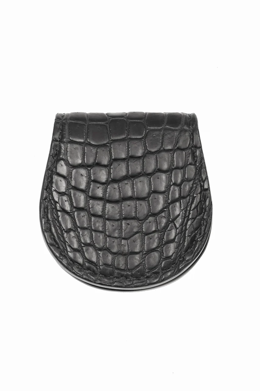 BACKLASH THE LINE CROCODILE+SILVER 925 BUTTON COIN PURSE (BLACK) - Image 2