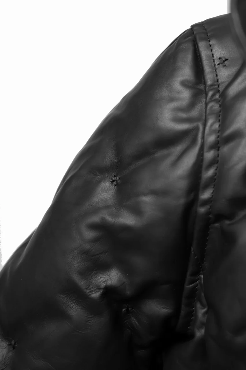 BACKLASH THE LINE exclusive HOODED DOWN JACKET / GUIDI CALF + POLISH WHITE GOOSE (BLACK) - Image 16