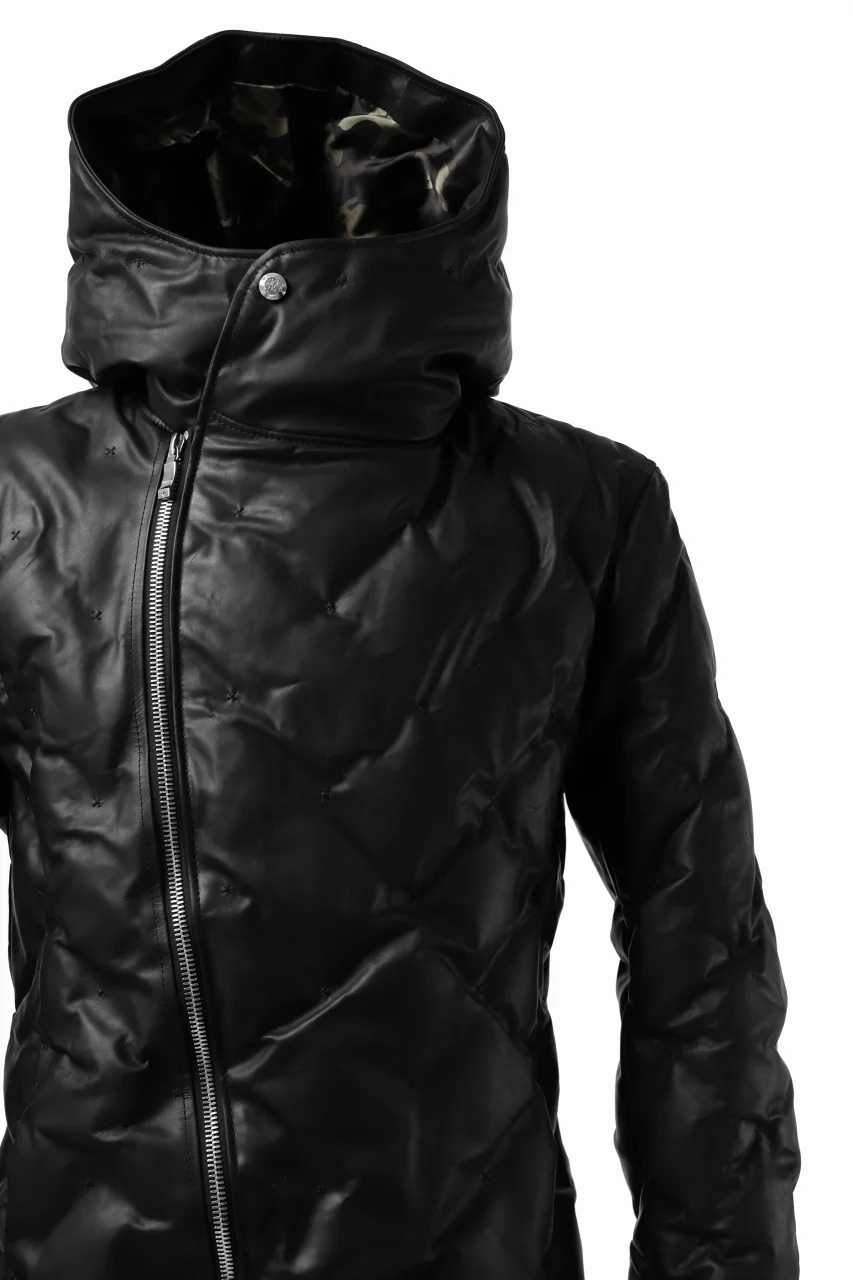 BACKLASH THE LINE exclusive HOODED DOWN JACKET / GUIDI CALF + POLISH WHITE GOOSE (BLACK) - Image 17