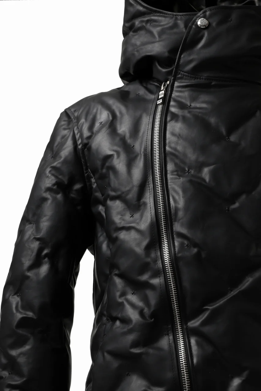 BACKLASH THE LINE exclusive HOODED DOWN JACKET / GUIDI CALF + POLISH WHITE GOOSE (BLACK) - Image 18
