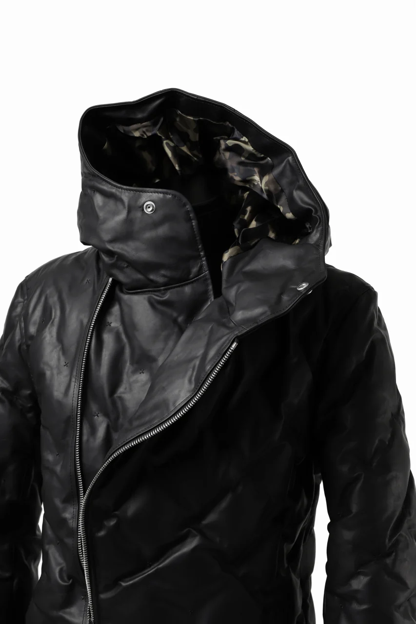 BACKLASH THE LINE exclusive HOODED DOWN JACKET / GUIDI CALF + POLISH WHITE GOOSE (BLACK) - Image 21