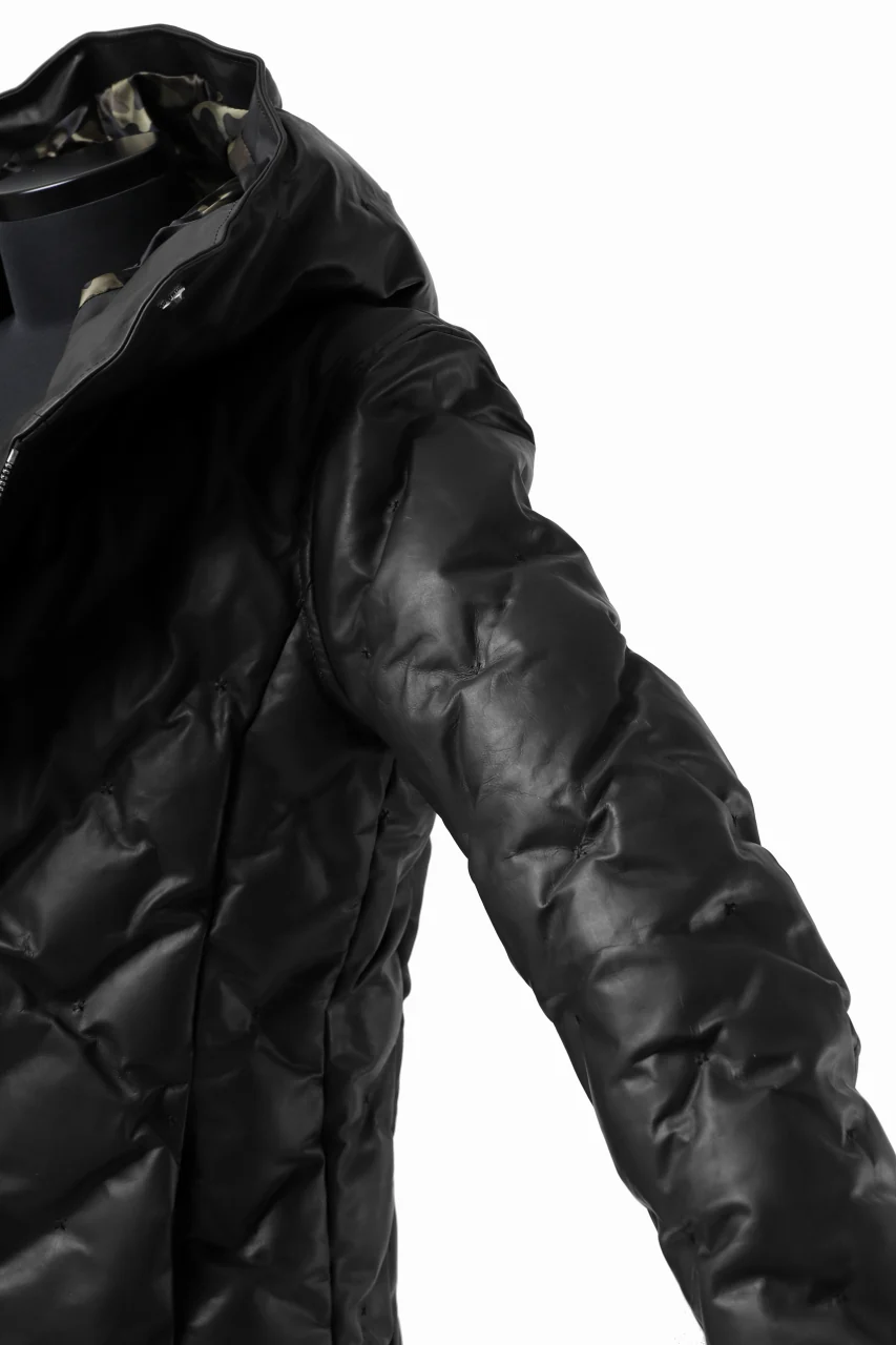 BACKLASH THE LINE exclusive HOODED DOWN JACKET / GUIDI CALF + POLISH WHITE GOOSE (BLACK) - Image 25
