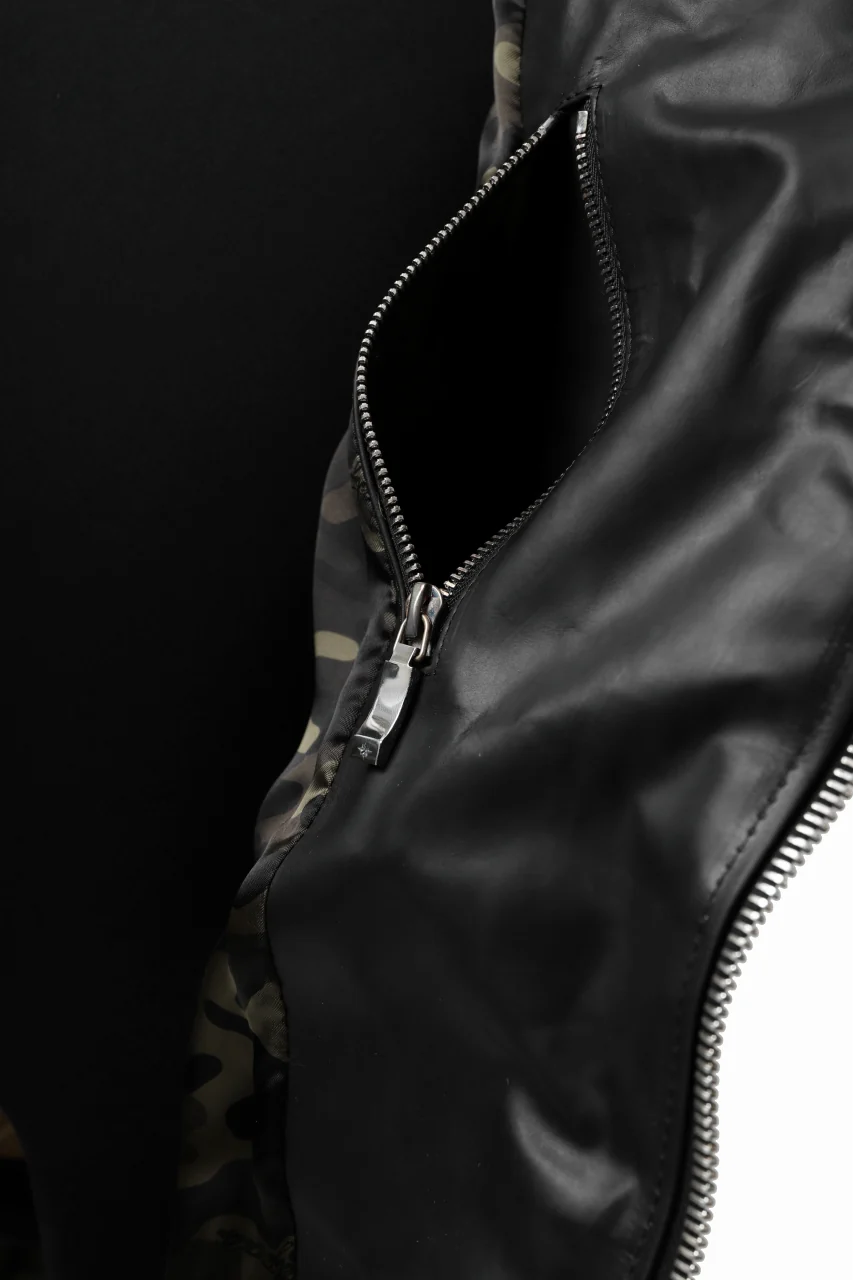 BACKLASH THE LINE exclusive HOODED DOWN JACKET / GUIDI CALF + POLISH WHITE GOOSE (BLACK) - Image 28