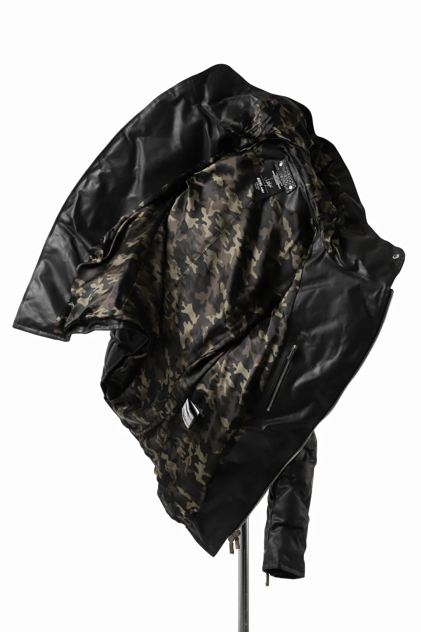 BACKLASH THE LINE exclusive HOODED DOWN JACKET / GUIDI CALF + POLISH WHITE GOOSE (BLACK) - Image 32