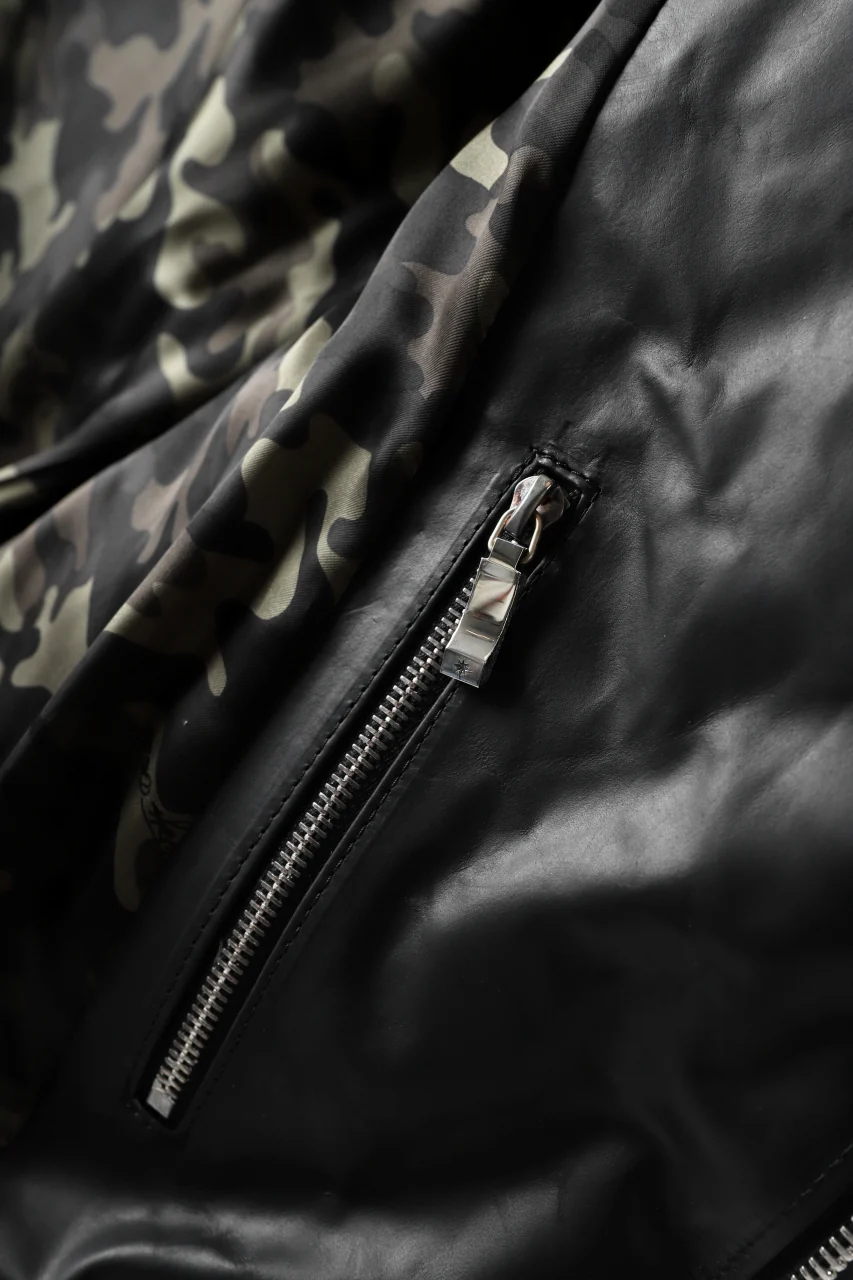 BACKLASH THE LINE exclusive HOODED DOWN JACKET / GUIDI CALF + POLISH WHITE GOOSE (BLACK) - Image 34