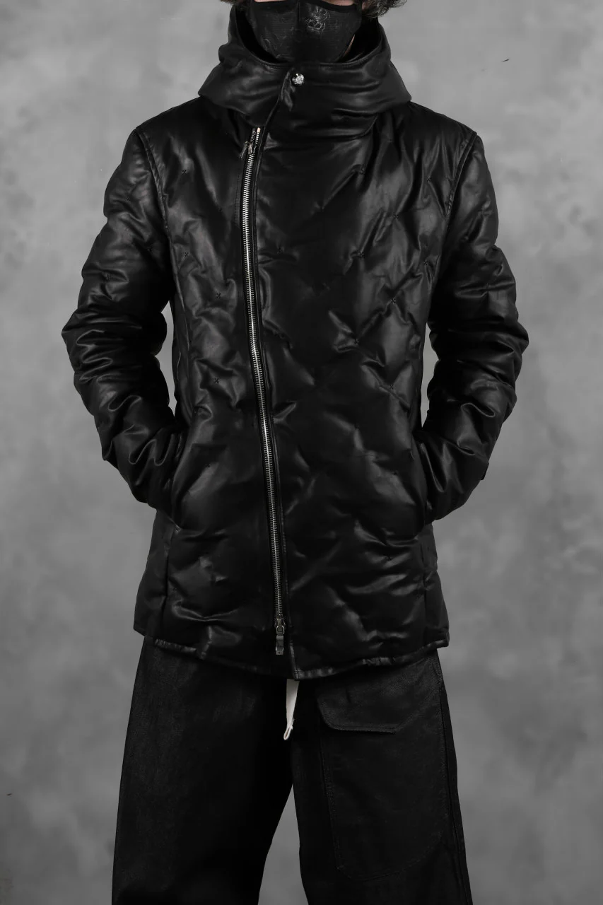 BACKLASH THE LINE exclusive HOODED DOWN JACKET / GUIDI CALF + POLISH WHITE GOOSE (BLACK) - Image 43