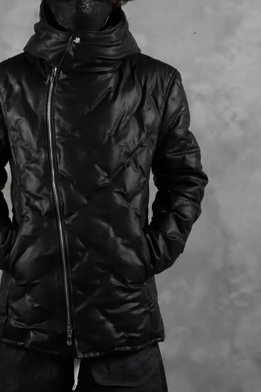 BACKLASH THE LINE exclusive HOODED DOWN JACKET / GUIDI CALF + POLISH WHITE GOOSE (BLACK) - Image 49