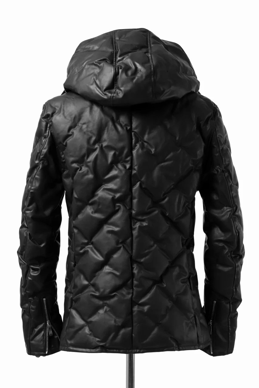 BACKLASH THE LINE exclusive HOODED DOWN JACKET / GUIDI CALF + POLISH WHITE GOOSE (BLACK) - Image 5