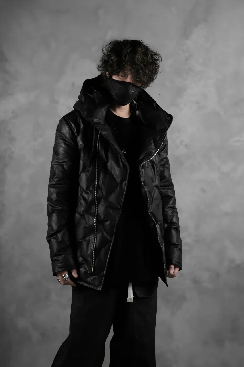 BACKLASH THE LINE exclusive HOODED DOWN JACKET / GUIDI CALF + POLISH WHITE GOOSE (BLACK) - Image 55