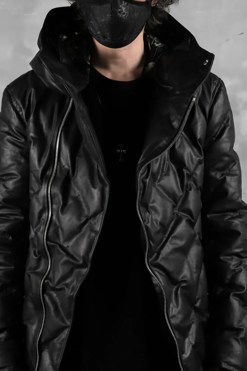 BACKLASH THE LINE exclusive HOODED DOWN JACKET / GUIDI CALF + POLISH WHITE GOOSE (BLACK) - Image 56