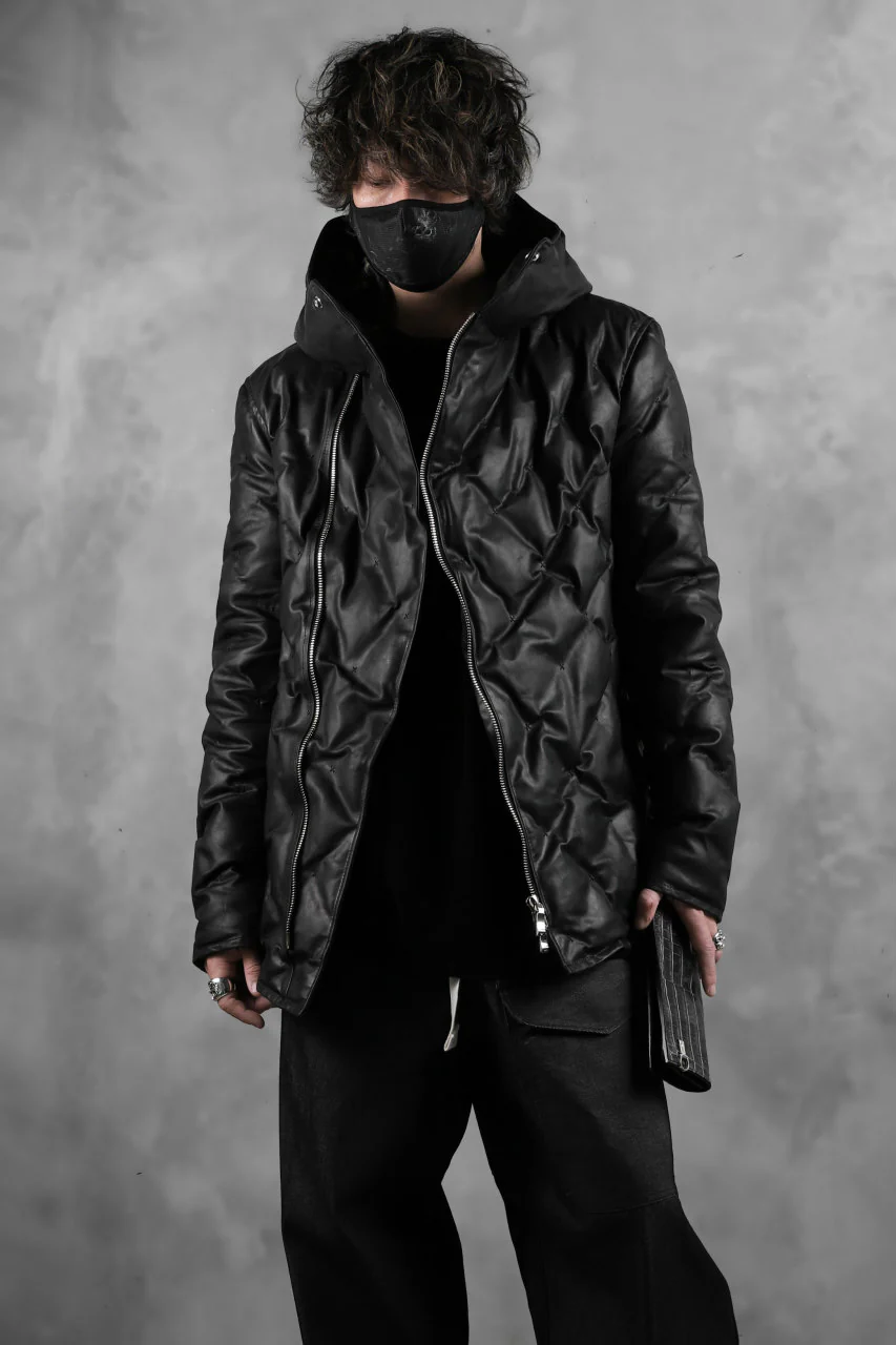 BACKLASH THE LINE exclusive HOODED DOWN JACKET / GUIDI CALF + POLISH WHITE GOOSE (BLACK) - Image 57