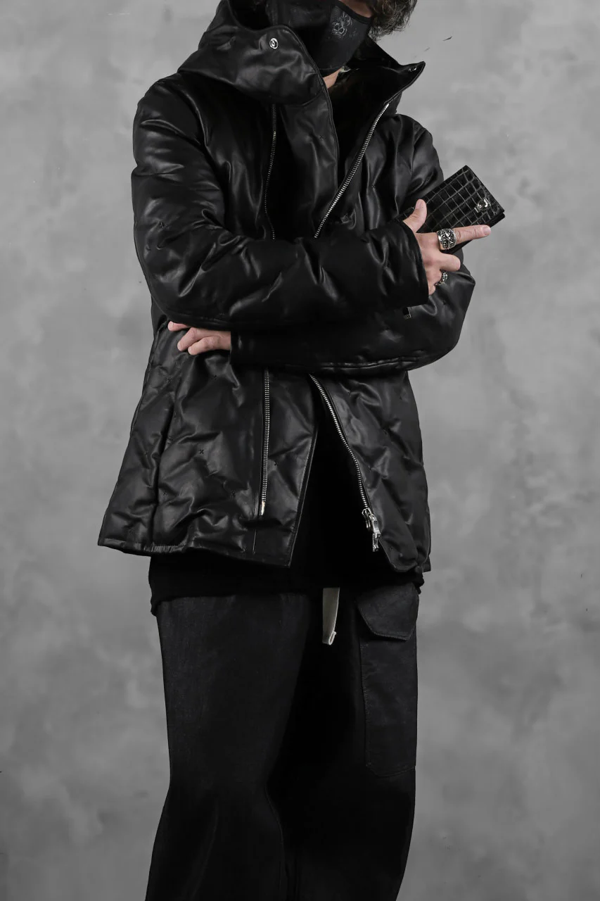 BACKLASH THE LINE exclusive HOODED DOWN JACKET / GUIDI CALF + POLISH WHITE GOOSE (BLACK) - Image 58