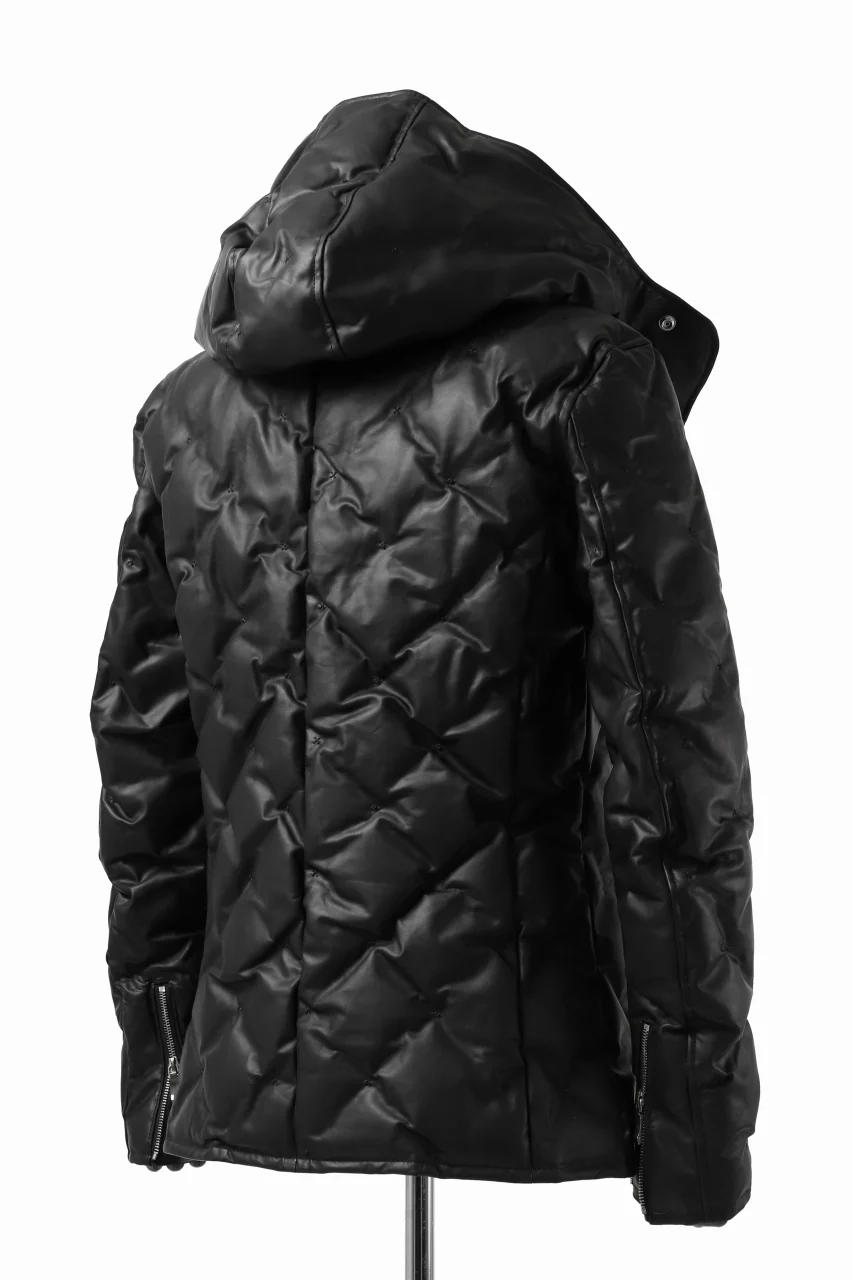 BACKLASH THE LINE exclusive HOODED DOWN JACKET / GUIDI CALF + POLISH WHITE GOOSE (BLACK) - Image 6
