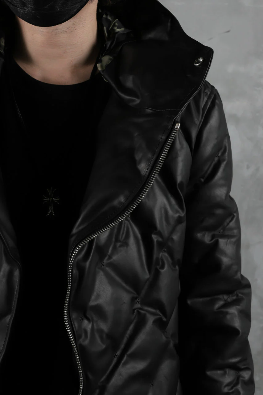 BACKLASH THE LINE exclusive HOODED DOWN JACKET / GUIDI CALF + POLISH WHITE GOOSE (BLACK) - Image 61