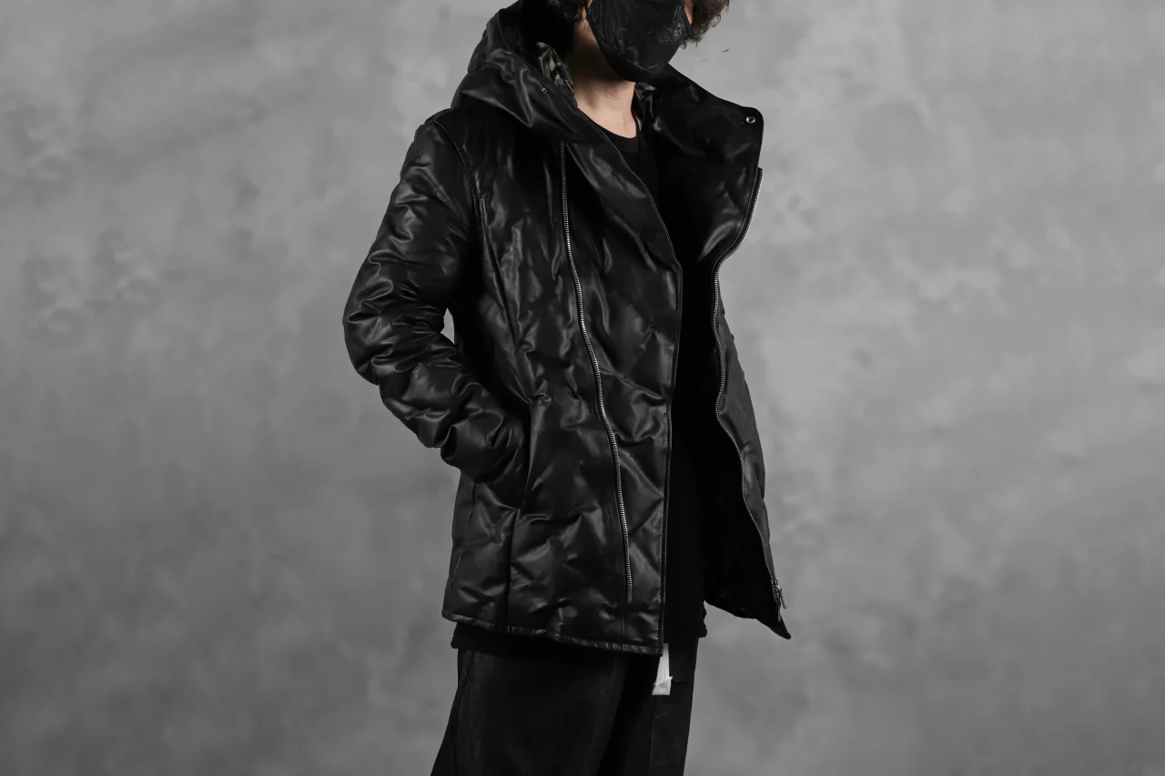 BACKLASH THE LINE exclusive HOODED DOWN JACKET / GUIDI CALF + POLISH WHITE GOOSE (BLACK) - Image 63