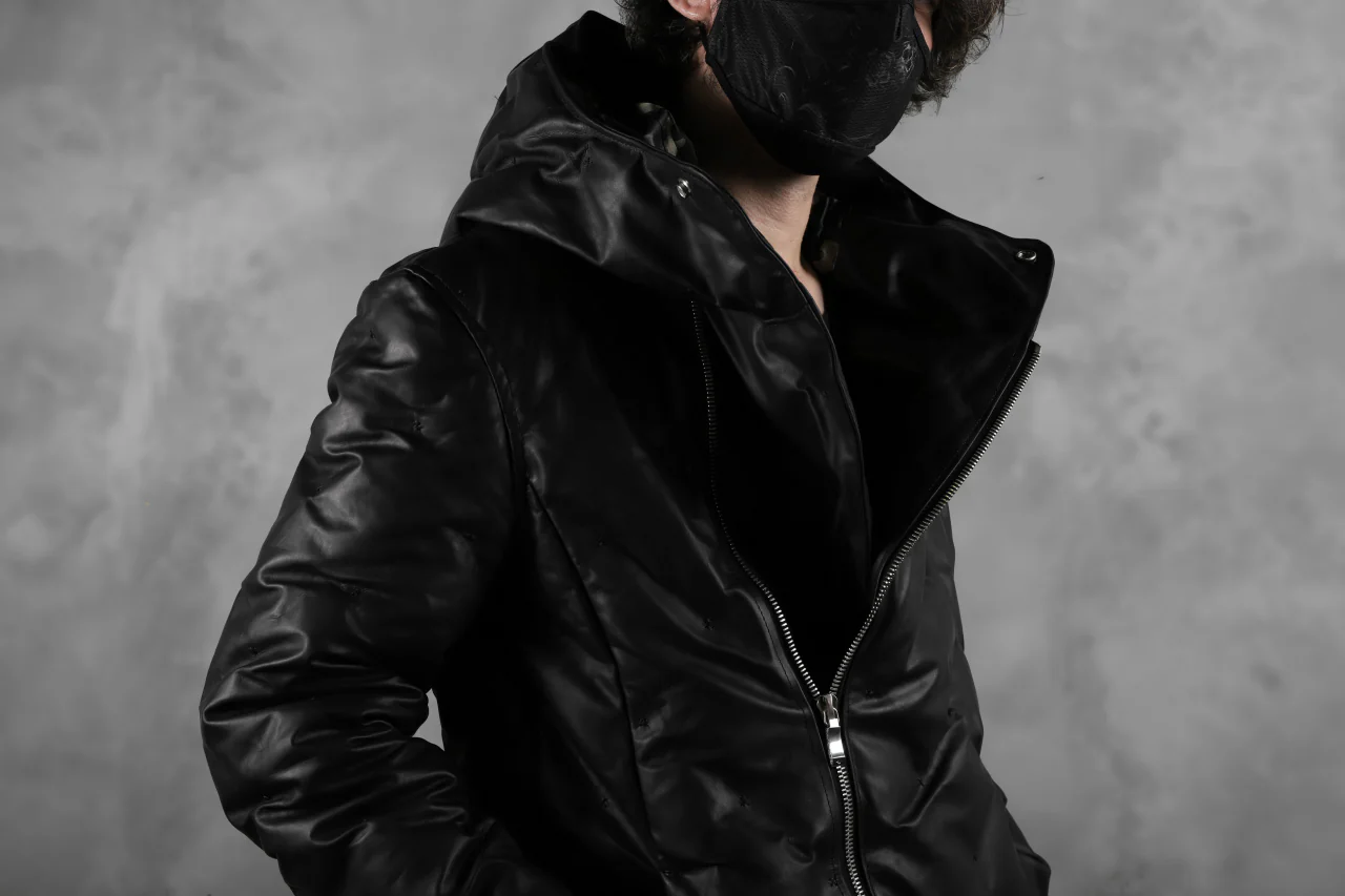 BACKLASH THE LINE exclusive HOODED DOWN JACKET / GUIDI CALF + POLISH WHITE GOOSE (BLACK) - Image 64