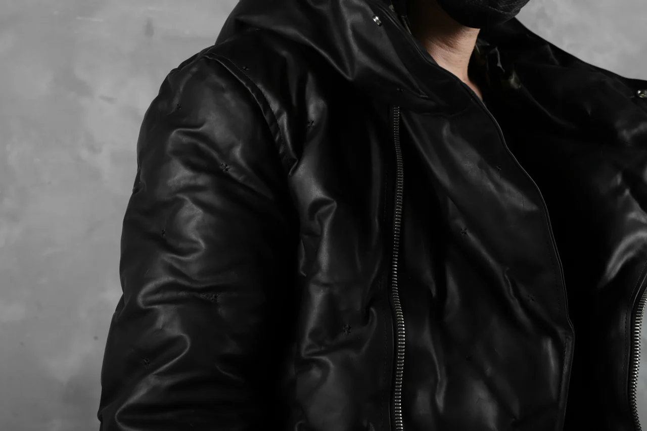 BACKLASH THE LINE exclusive HOODED DOWN JACKET / GUIDI CALF + POLISH WHITE GOOSE (BLACK) - Image 66