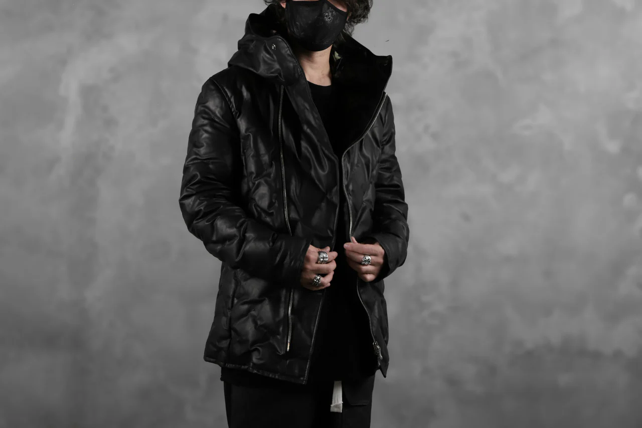 BACKLASH THE LINE exclusive HOODED DOWN JACKET / GUIDI CALF + POLISH WHITE GOOSE (BLACK) - Image 67