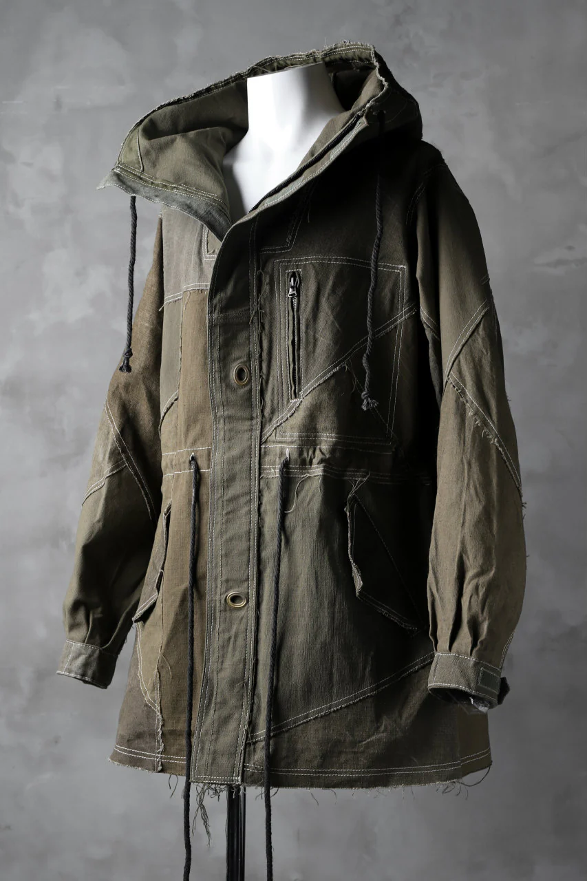 BACKLASH x LOOM exclusive RECONSTRUCTIVE HOODED JACKET / VINTAGE MILITARY CANVAS - Image 5