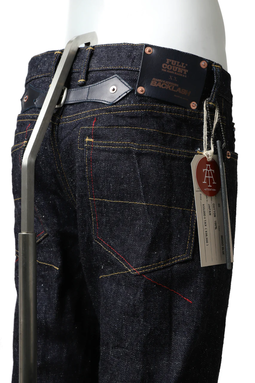 BACKLASH xx FULLCOUNT Collaboration BOOTCUT PANTS / 15.5oz ZIMBABWE DENIM (INDIGO BLUE) - Image 14
