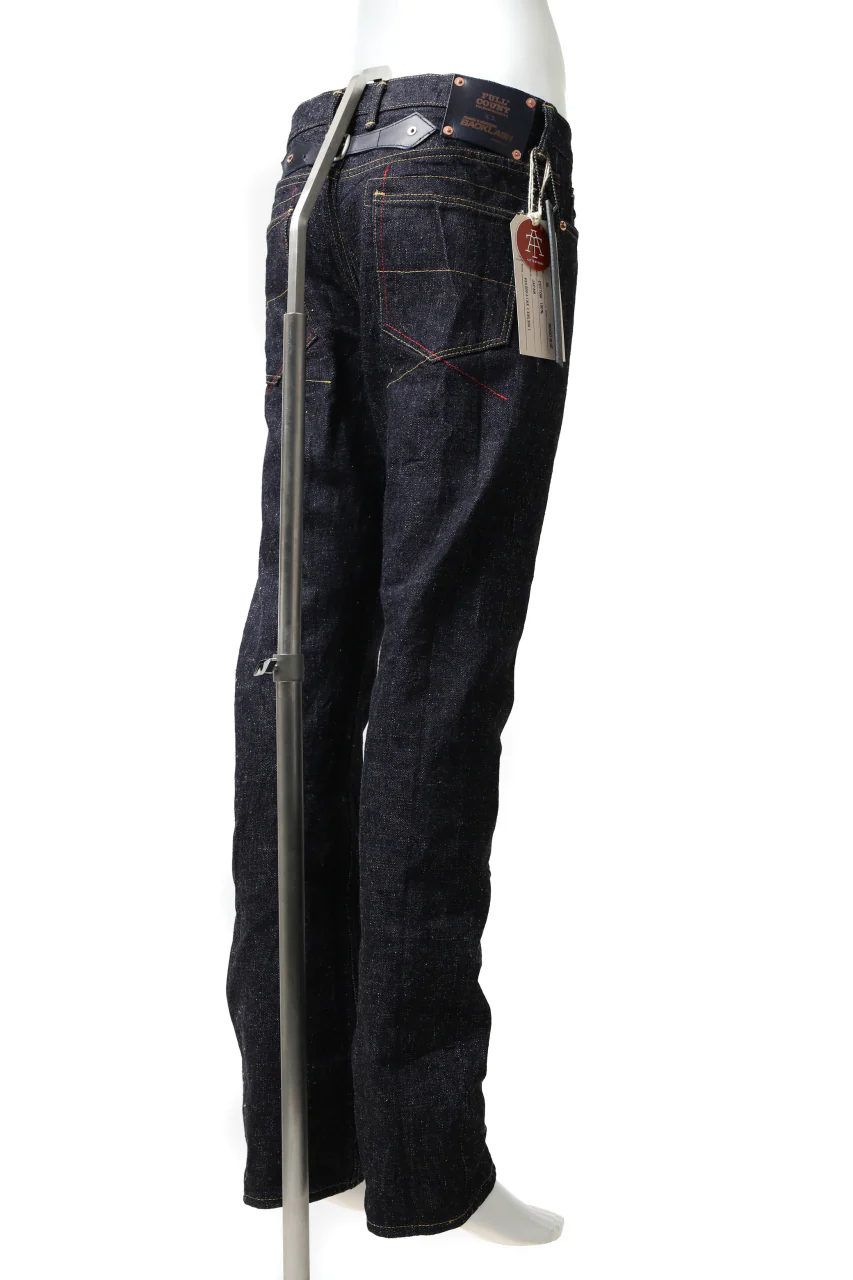 BACKLASH xx FULLCOUNT Collaboration STRAIGHT PANTS / 15.5oz ZIMBABWE DENIM (INDIGO BLUE) - Image 5