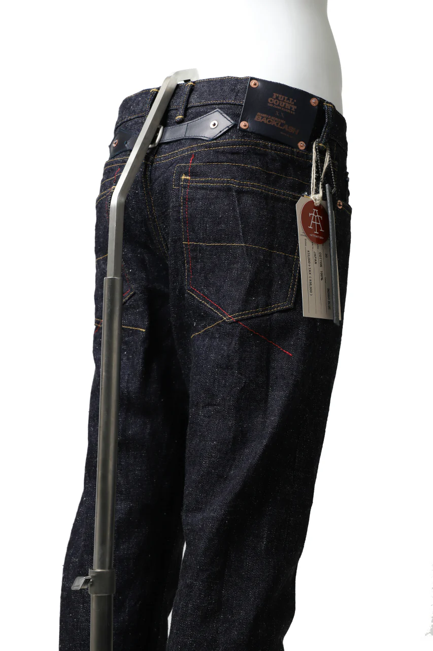 BACKLASH xx FULLCOUNT Collaboration STRAIGHT PANTS / 15.5oz ZIMBABWE DENIM (INDIGO BLUE) - Image 8