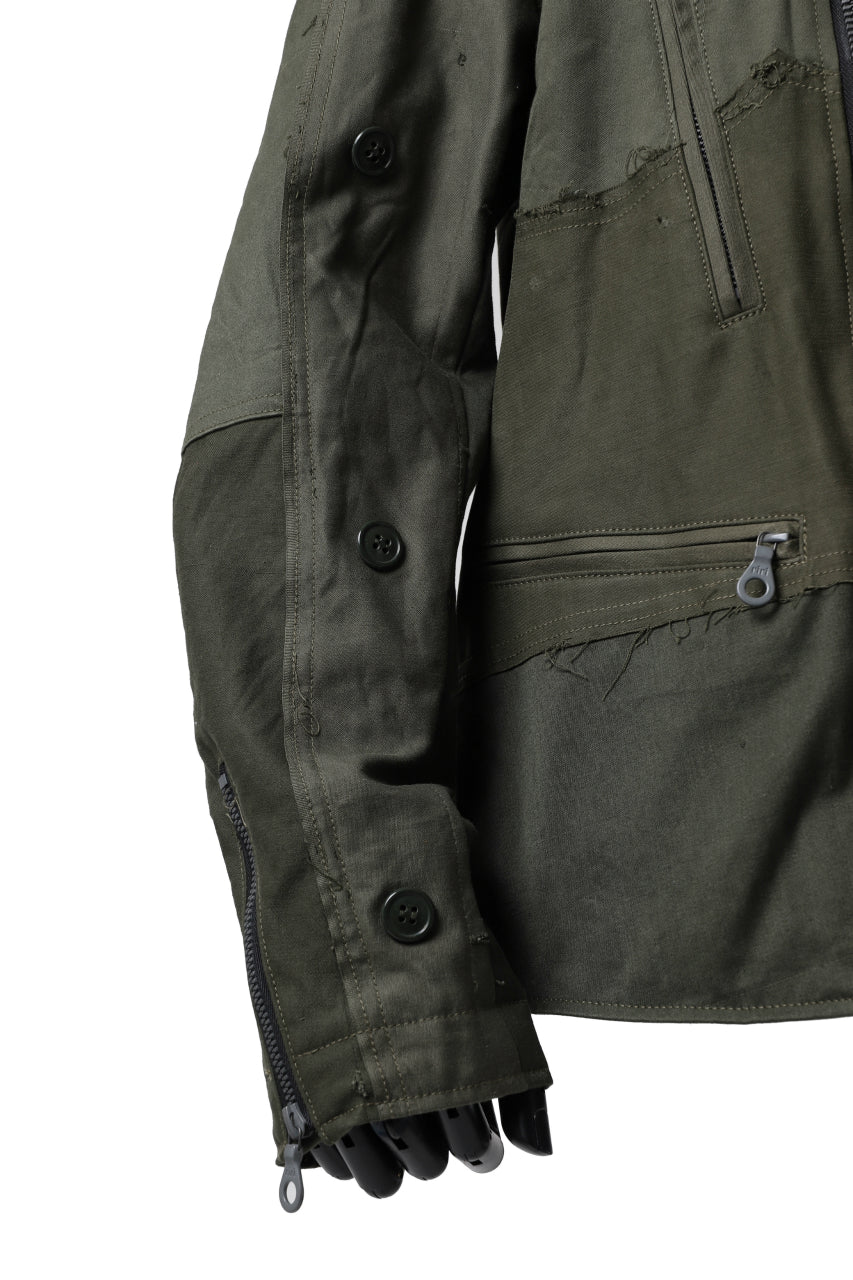 BACKLASH xx LOOM exclusive The Re-BUILD VINTAGE CUSTOM DOUBLE RIDERS JACKET (ARMY FIELD-A) - Image 10