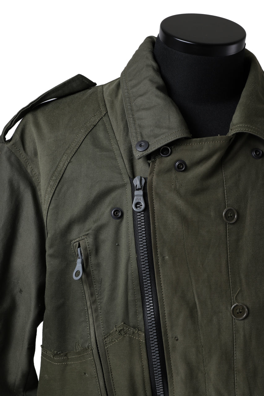 BACKLASH xx LOOM exclusive The Re-BUILD VINTAGE CUSTOM DOUBLE RIDERS JACKET (ARMY FIELD-A) - Image 12