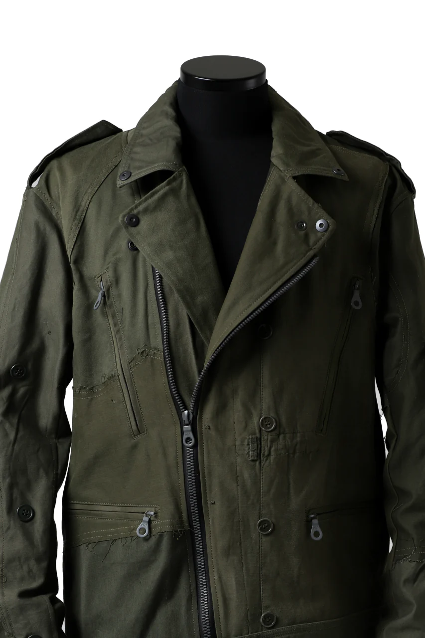 BACKLASH xx LOOM exclusive The Re-BUILD VINTAGE CUSTOM DOUBLE RIDERS JACKET (ARMY FIELD-A) - Image 14