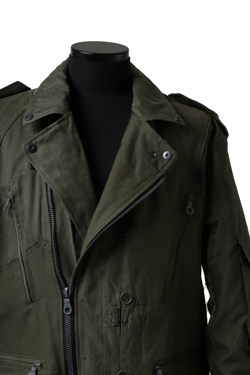 BACKLASH xx LOOM exclusive The Re-BUILD VINTAGE CUSTOM DOUBLE RIDERS JACKET (ARMY FIELD-A) - Image 15