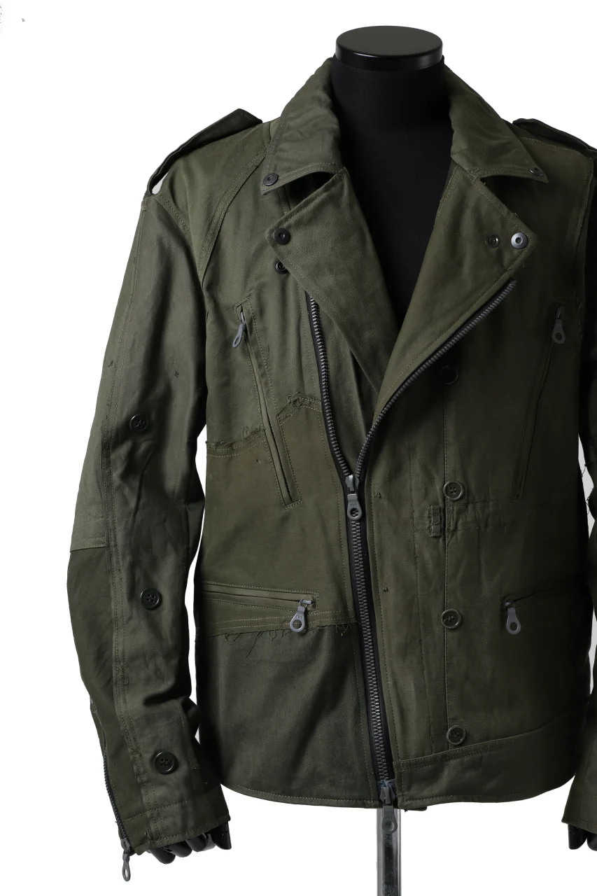 BACKLASH xx LOOM exclusive The Re-BUILD VINTAGE CUSTOM DOUBLE RIDERS JACKET (ARMY FIELD-A) - Image 16