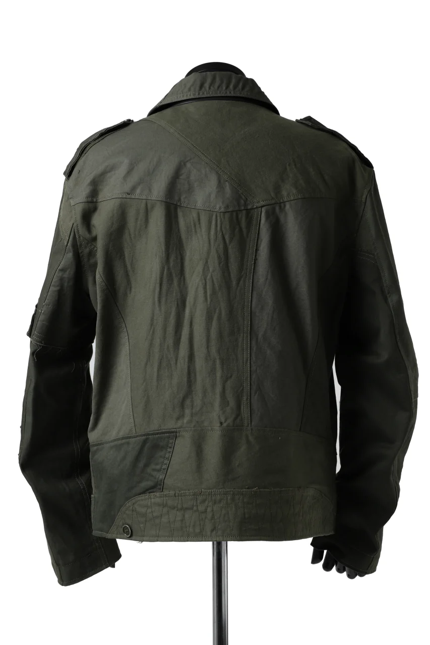 BACKLASH xx LOOM exclusive The Re-BUILD VINTAGE CUSTOM DOUBLE RIDERS JACKET (ARMY FIELD-A) - Image 4