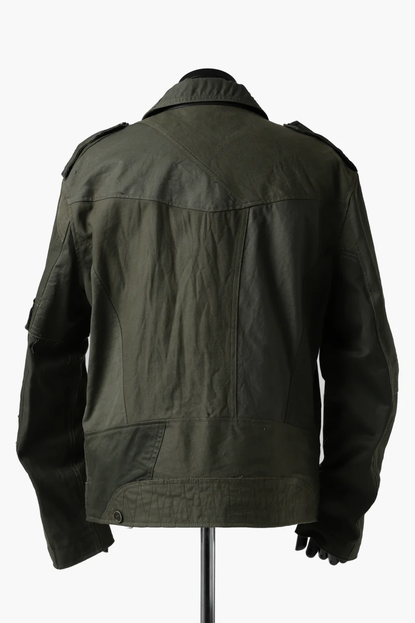 BACKLASH xx LOOM exclusive The Re-BUILD VINTAGE CUSTOM DOUBLE RIDERS JACKET (ARMY FIELD-A) - Image 5